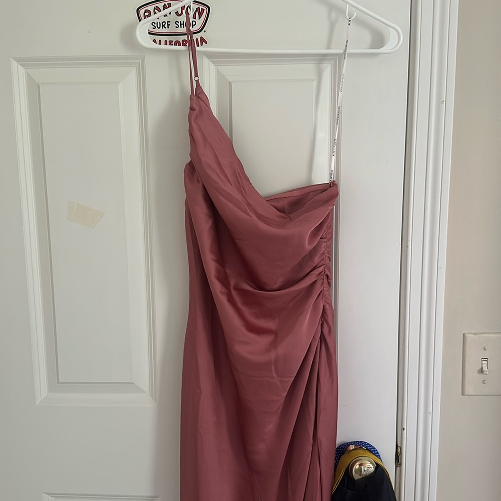 Pink Prom Dress!! Shona Joy Luxe Asymmetrical Gathered Maxi Dress - Picture 3 of 7
